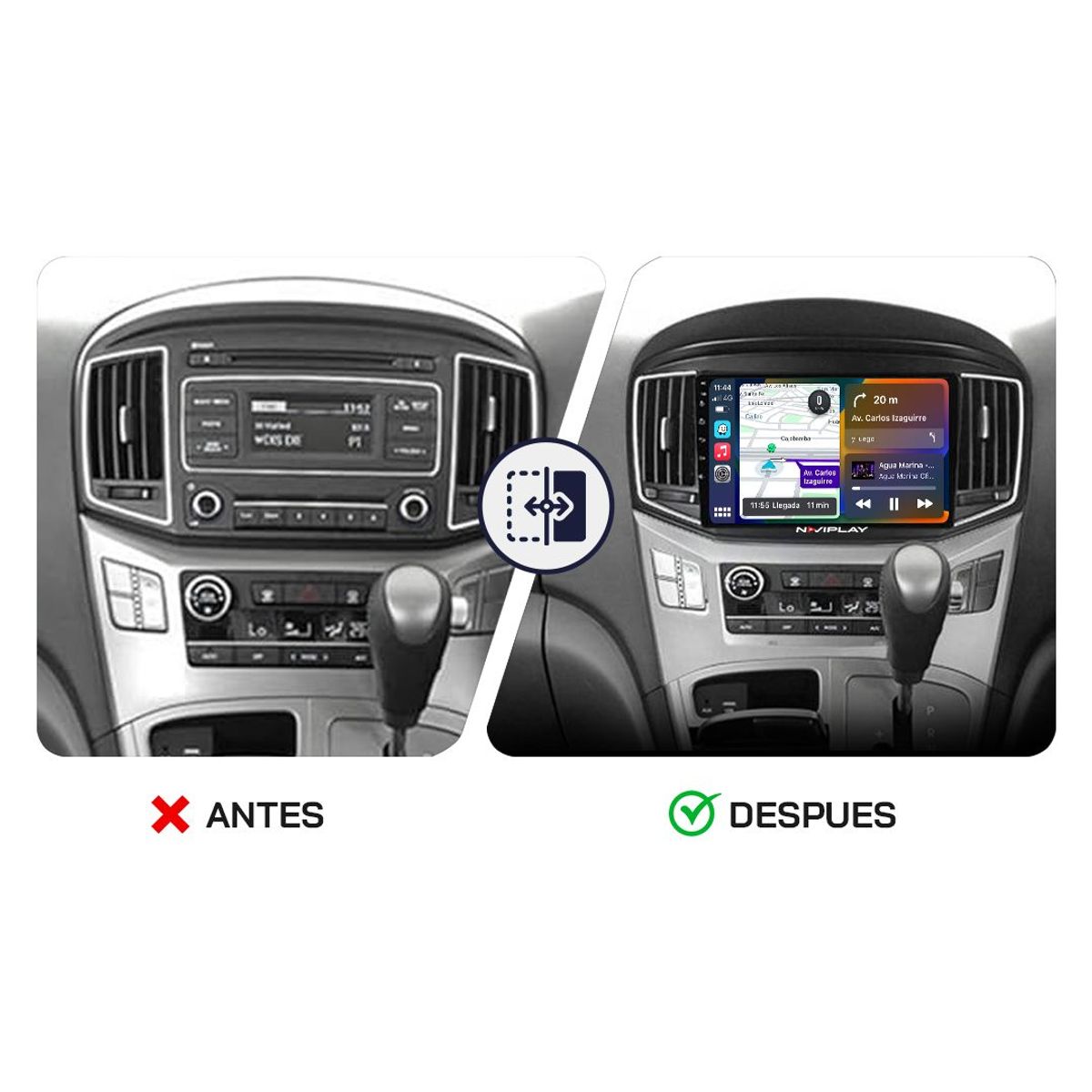 GENERICO - Autoradio Android Naviplay Para Hyundai  H1 2014 – 2018