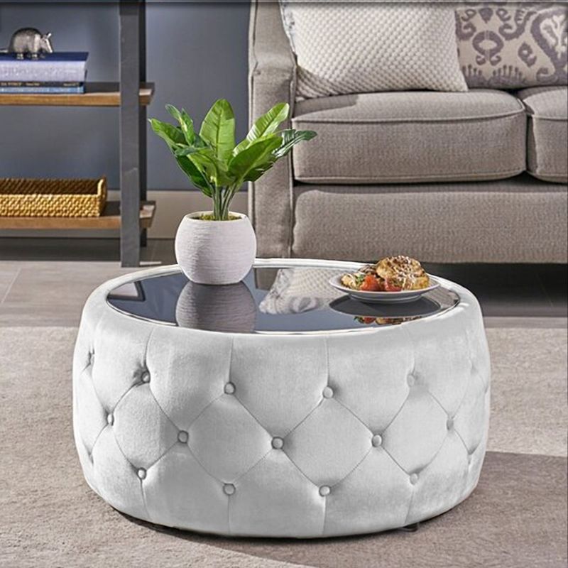 HOME PREMIUM - Mesa de Centro Capitone Lucy  Plata