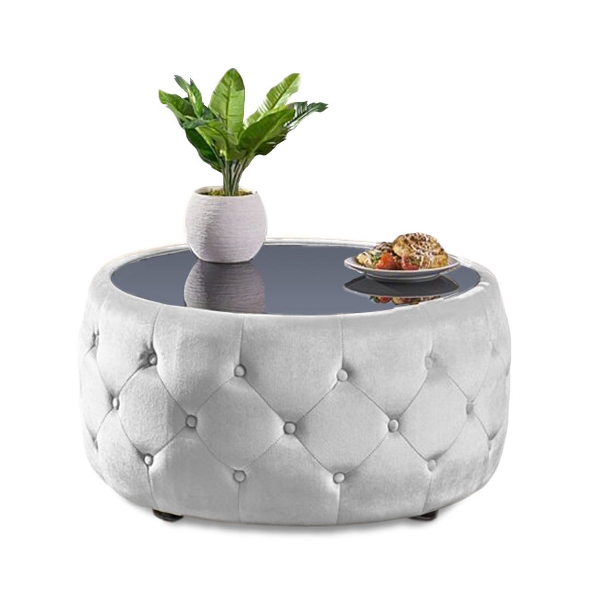 HOME PREMIUM - Mesa de Centro Capitone Lucy  Plata