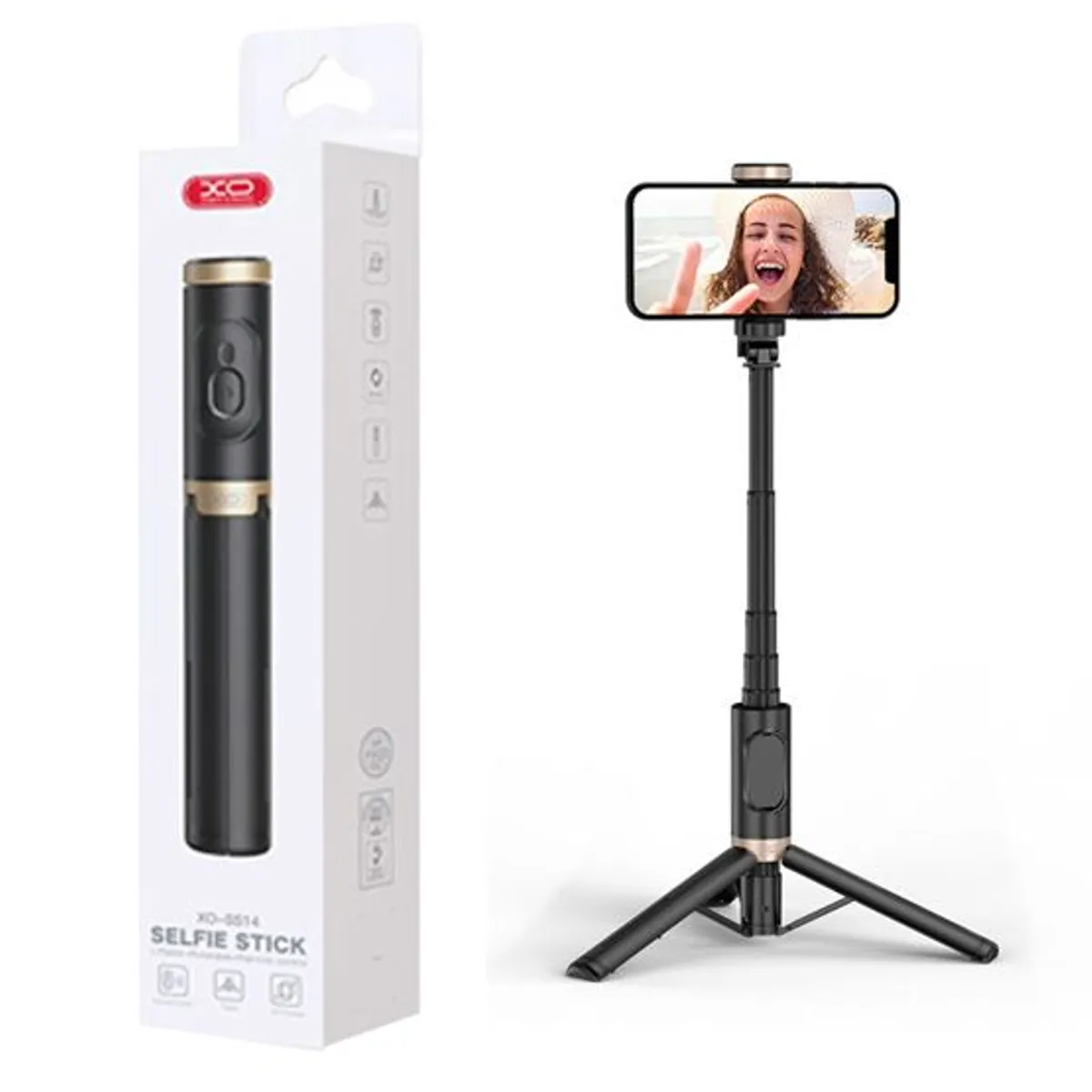 XO SIMPLE IS BEAUTY - Selfie Stick Tripode XO-SS14 Bluetooth Negro