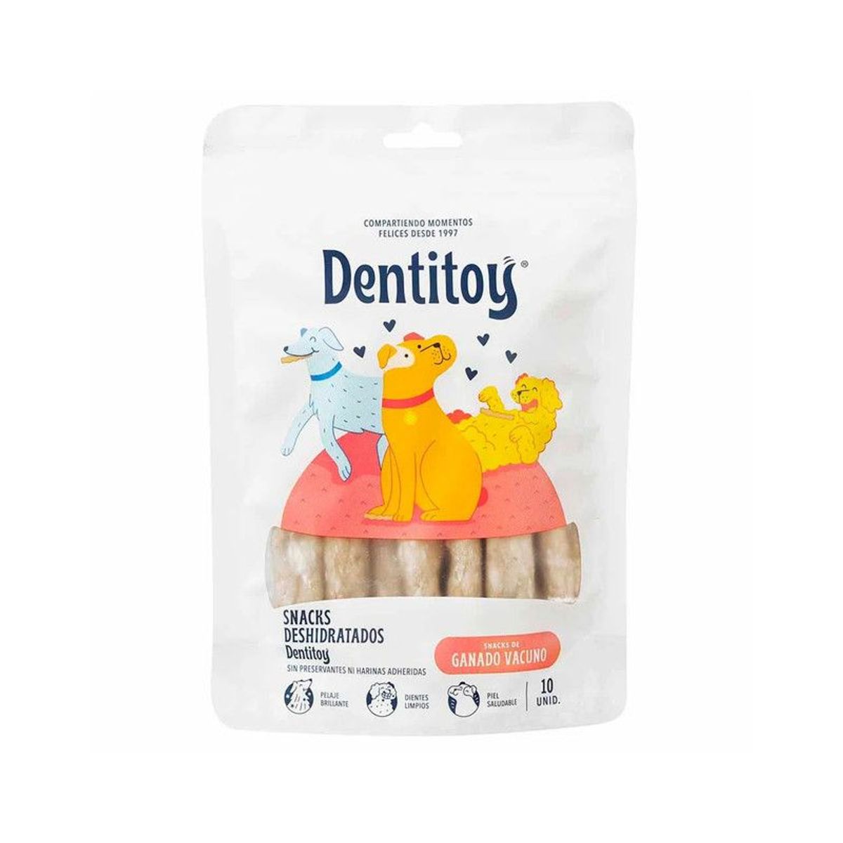 DENTITOY - DENTITOY CARNAZA BARRITAS X 10 UNID