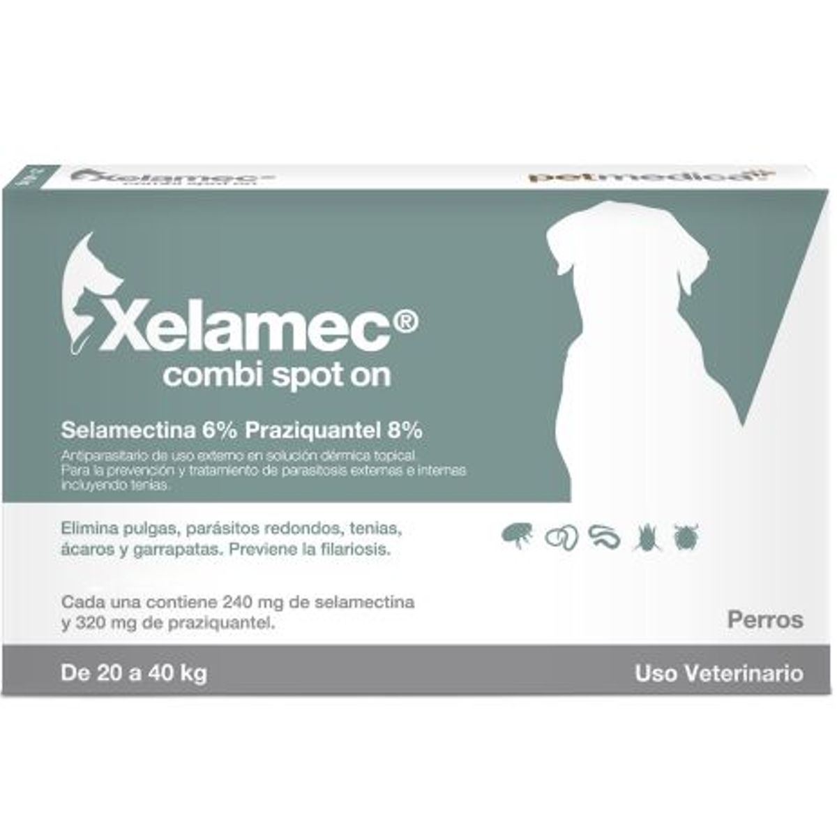 AGROVET - XELAMEC COMBI SPOT ON 40 ML - PERROS DE  20 A 40 KG
