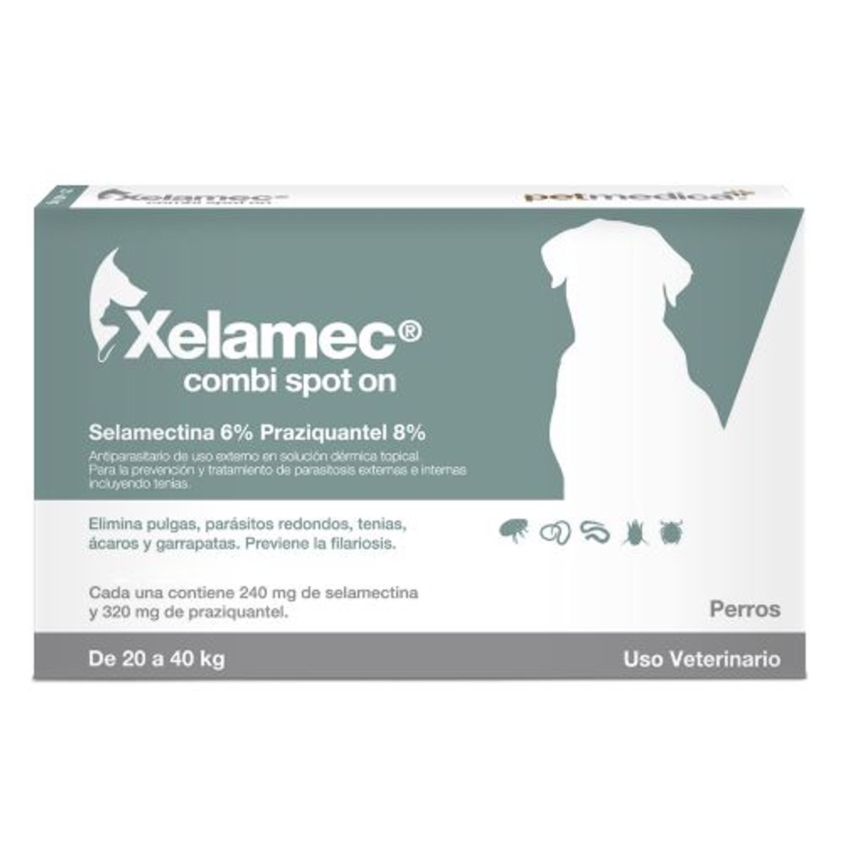 AGROVET - XELAMEC COMBI SPOT ON 40 ML - PERROS DE  20 A 40 KG