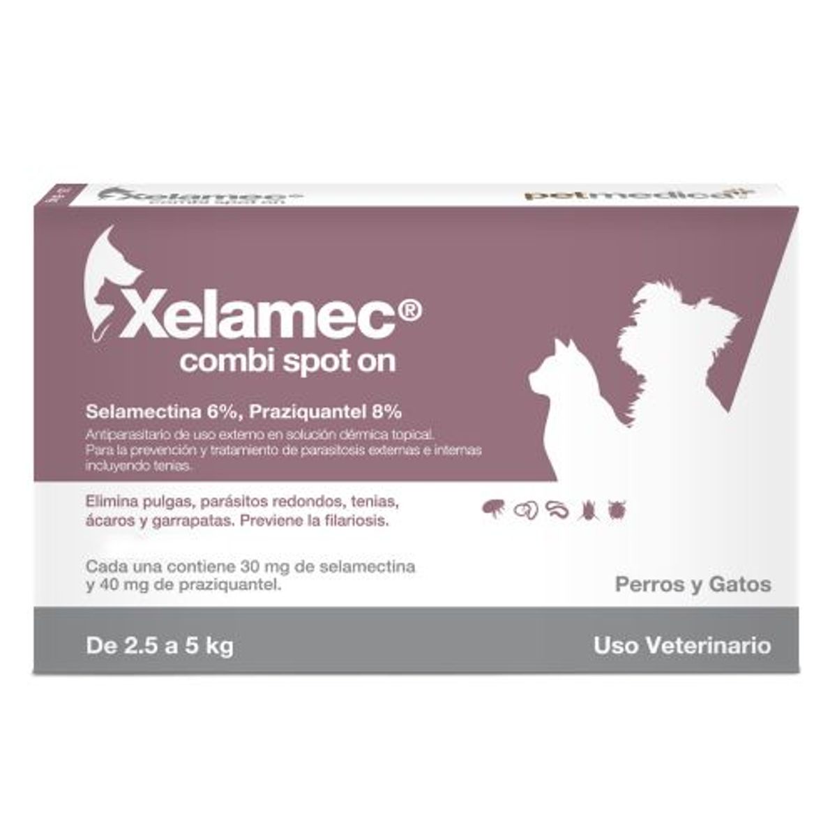 AGROVET - XELAMEC COMBI SPOT ON 05 ML-PERROS Y GATOS DE 2.5 A 5 KG