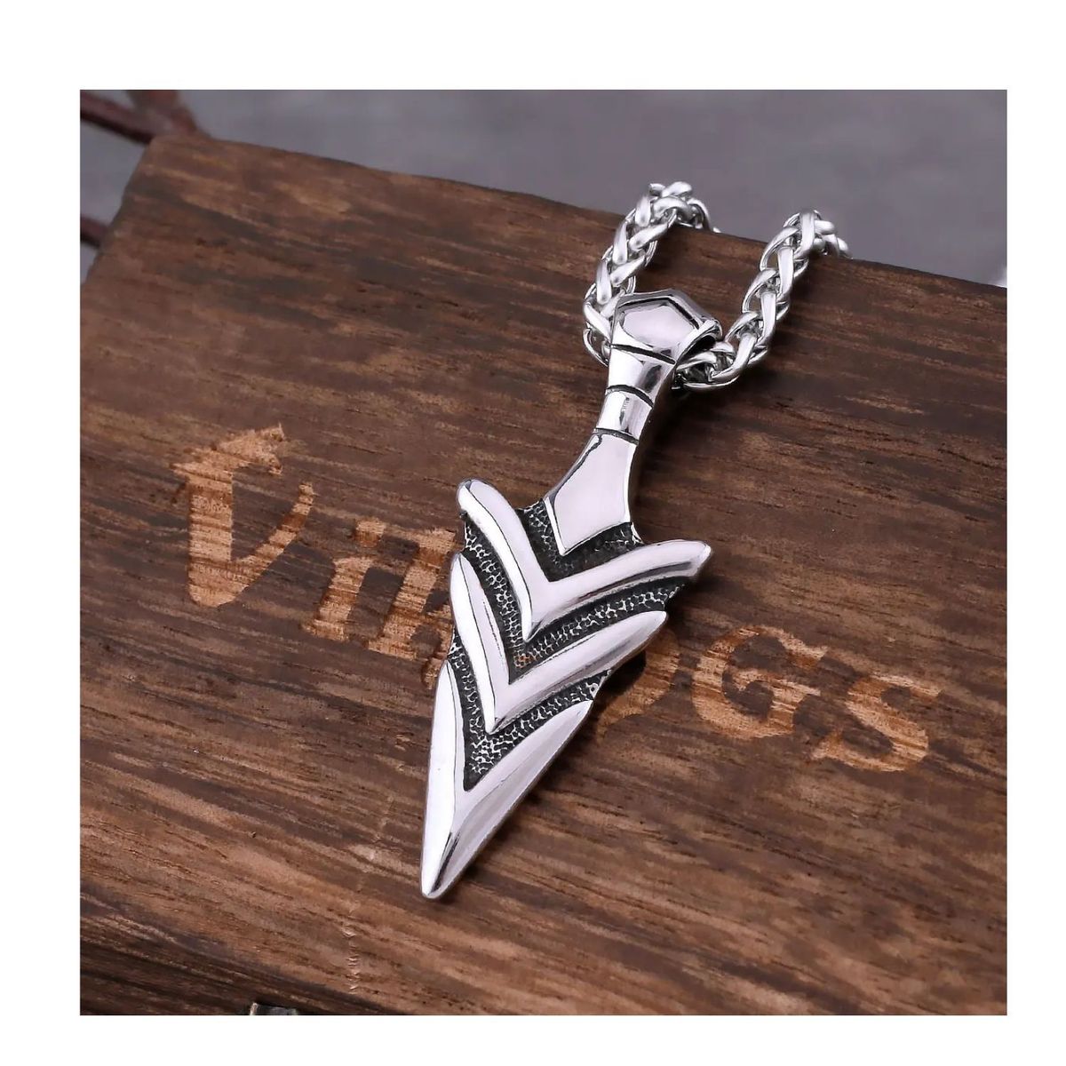 GENERICO - Collar de Hombre de Lanza de Guerrero Espartano -Acero Inoxidable 316