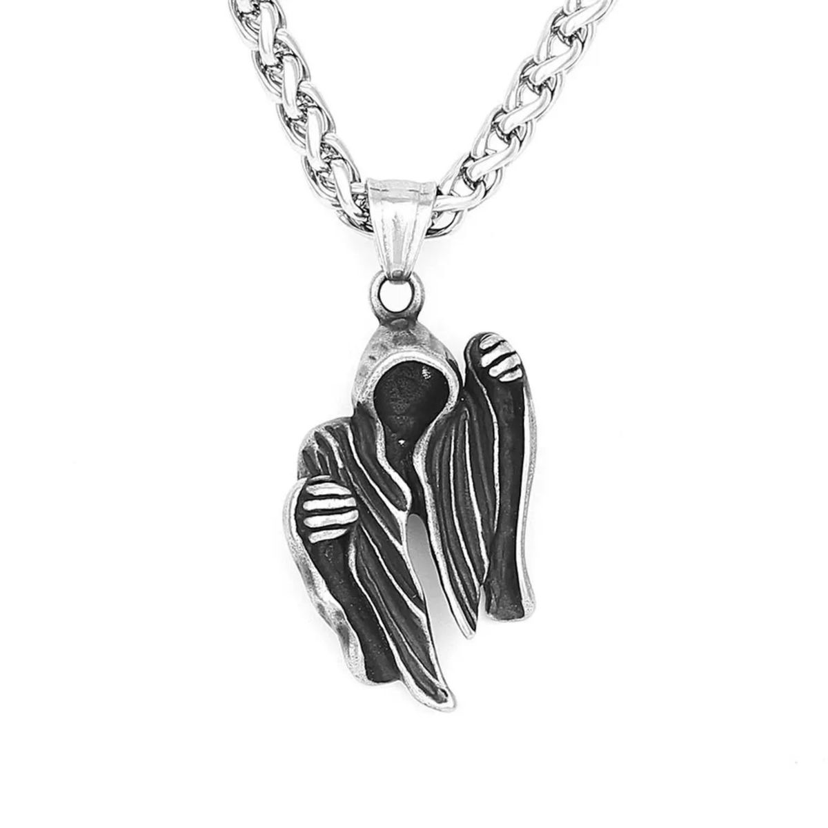 GENERICO - Collar de Hombre de Calavera de la Muerte - Acero Inoxidable 316L