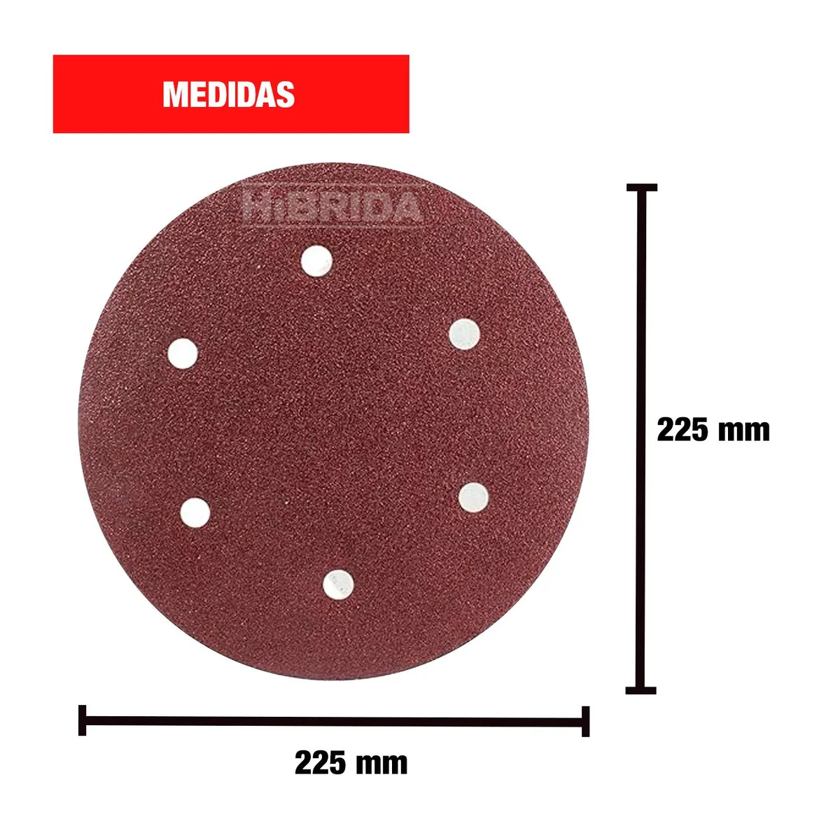 GENERICO - DISCO PAPEL LIJA X6 PARA LIJADORA DE PARED TECHO ABRASIVO - COMBO