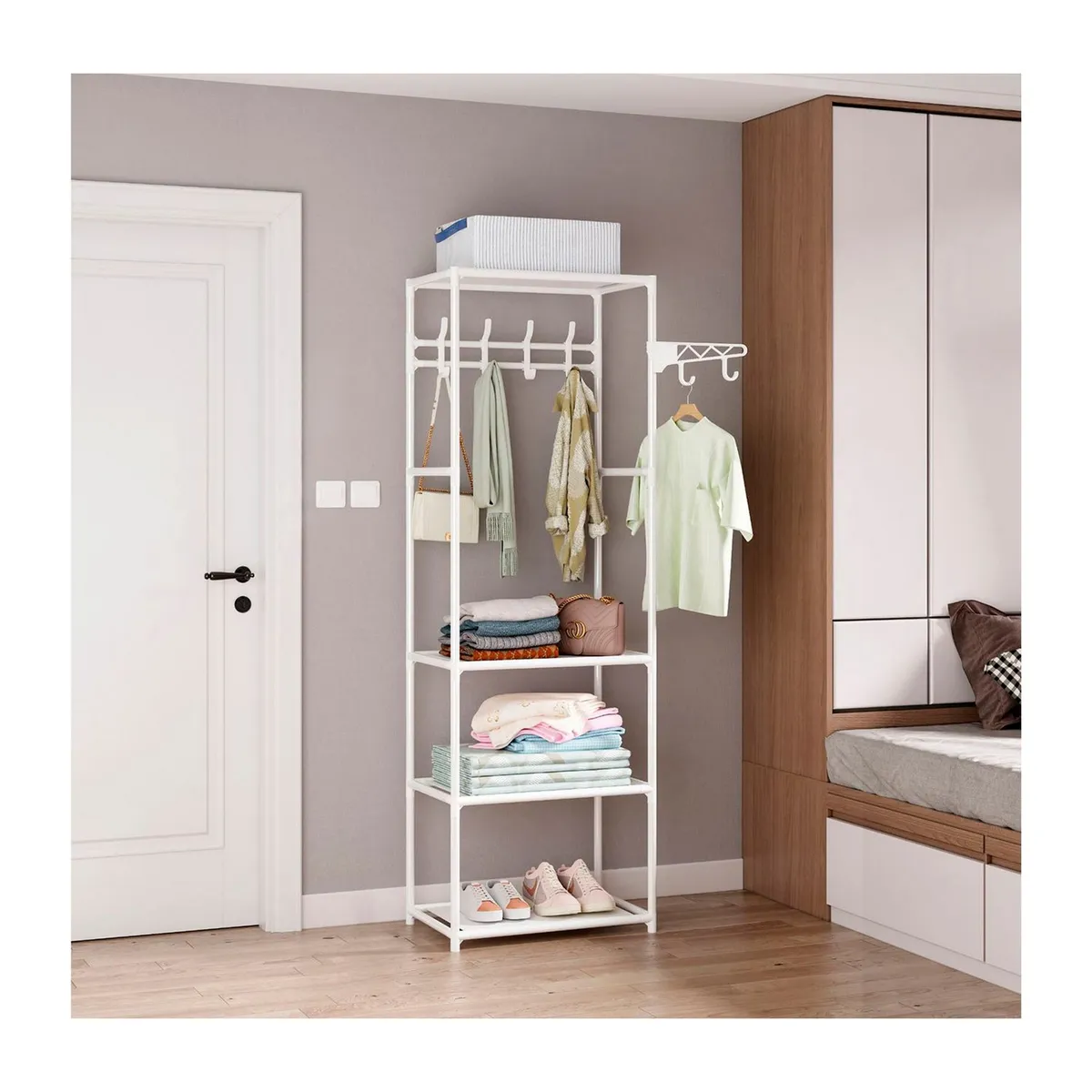 GENERICO - ROPERO DE 1 CUERPO ESTANTE ORGANIZADOR PERCHERO