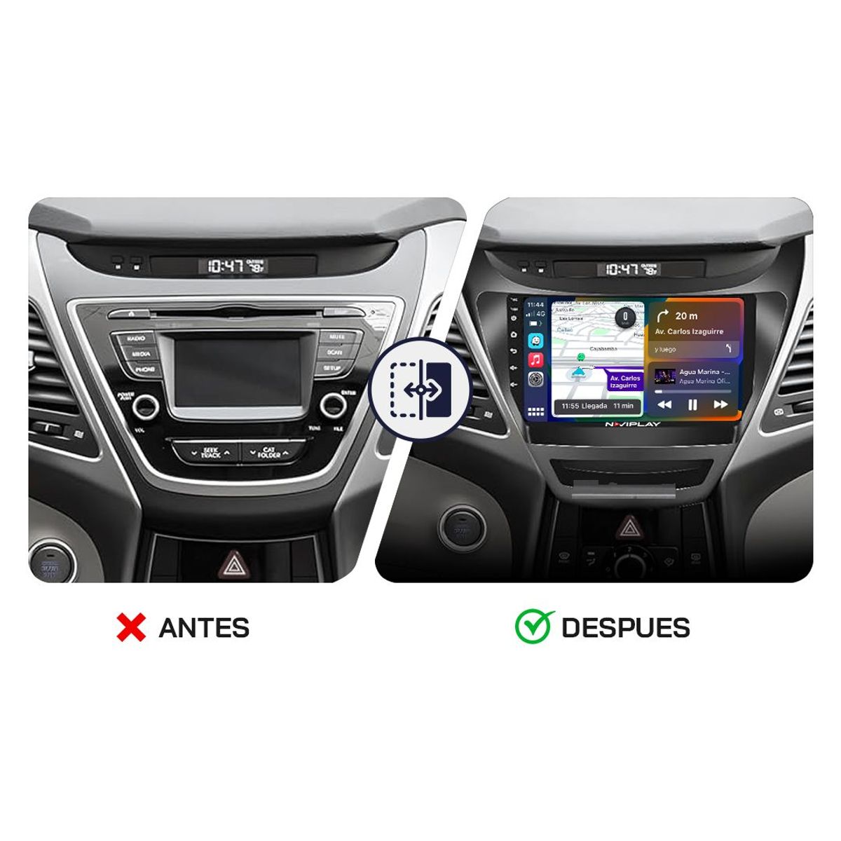 GENERICO - Autoradio Android Naviplay Para Hyundai  Elantra 2014 – 2015