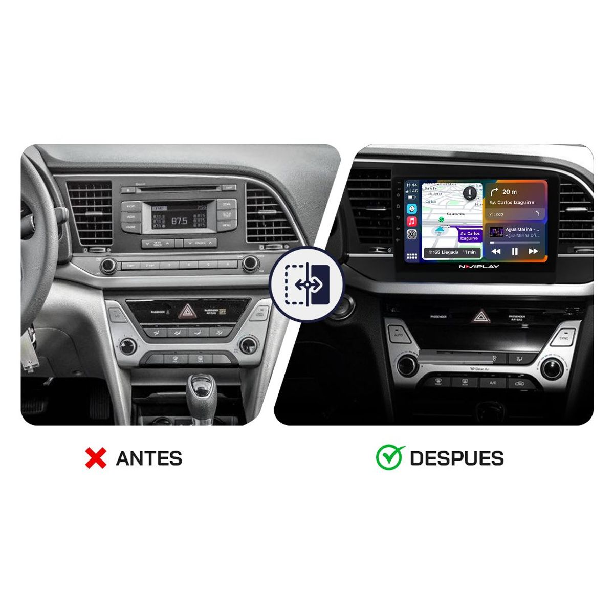 GENERICO - Autoradio Android Naviplay Para Hyundai  Elantra 2016 – 2018