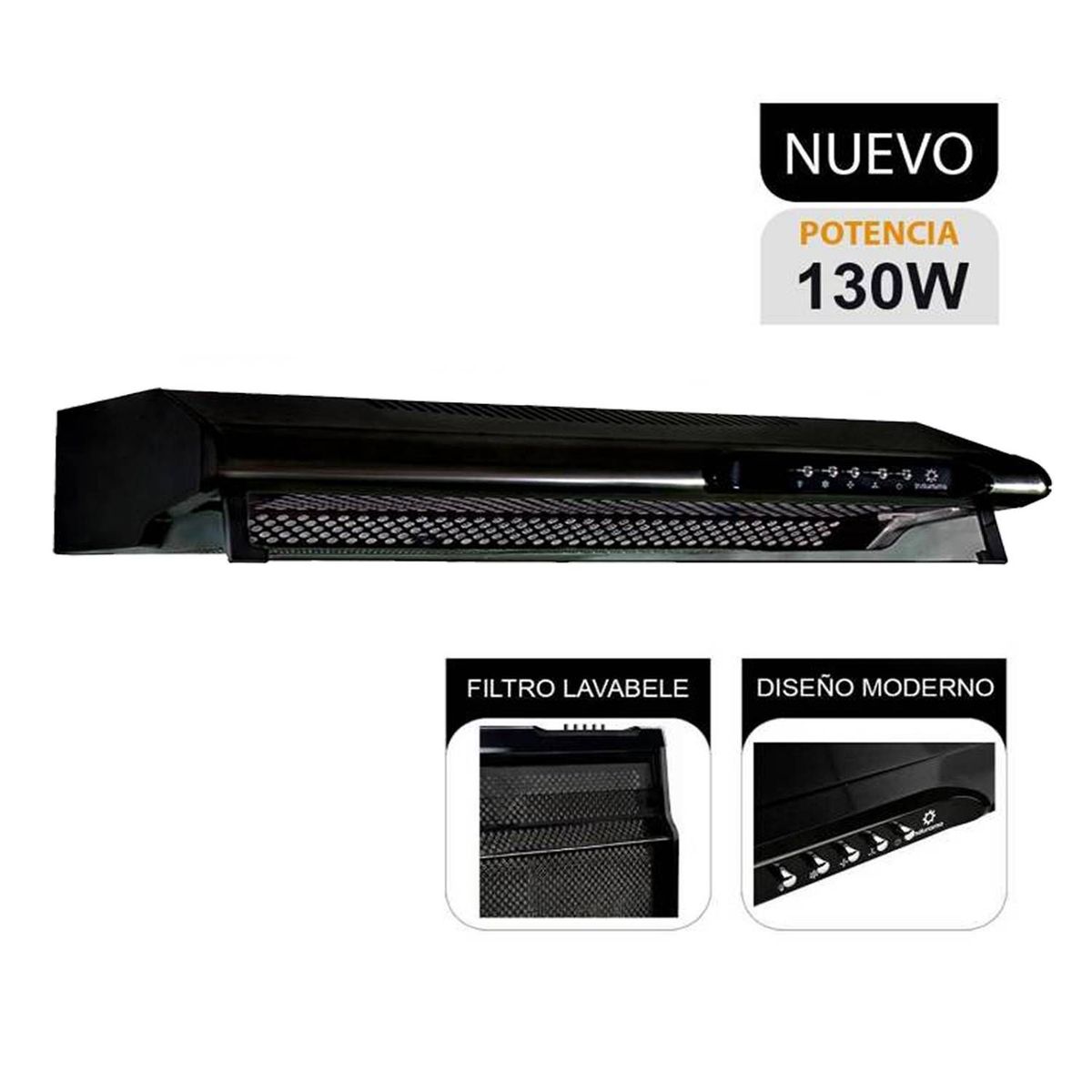 INDURAMA - Campana Extractora 3 Velocidades CEI-602NE