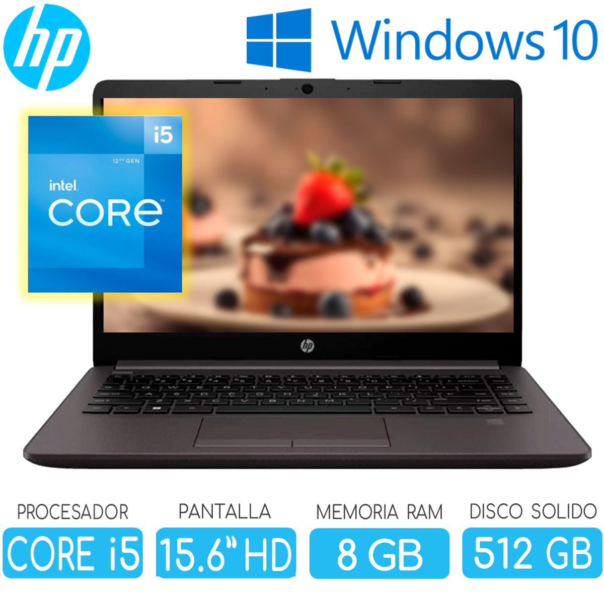 HP - Laptop HP Core i5 1235U SSD 512gb RAM 8gb Pant.15.6 HD Windows HP 250 G9