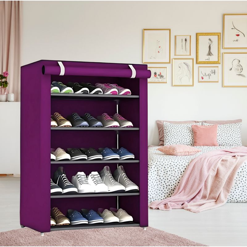 HELLO - ZAPATERO DE  5 PISOS  COLOR MORADO