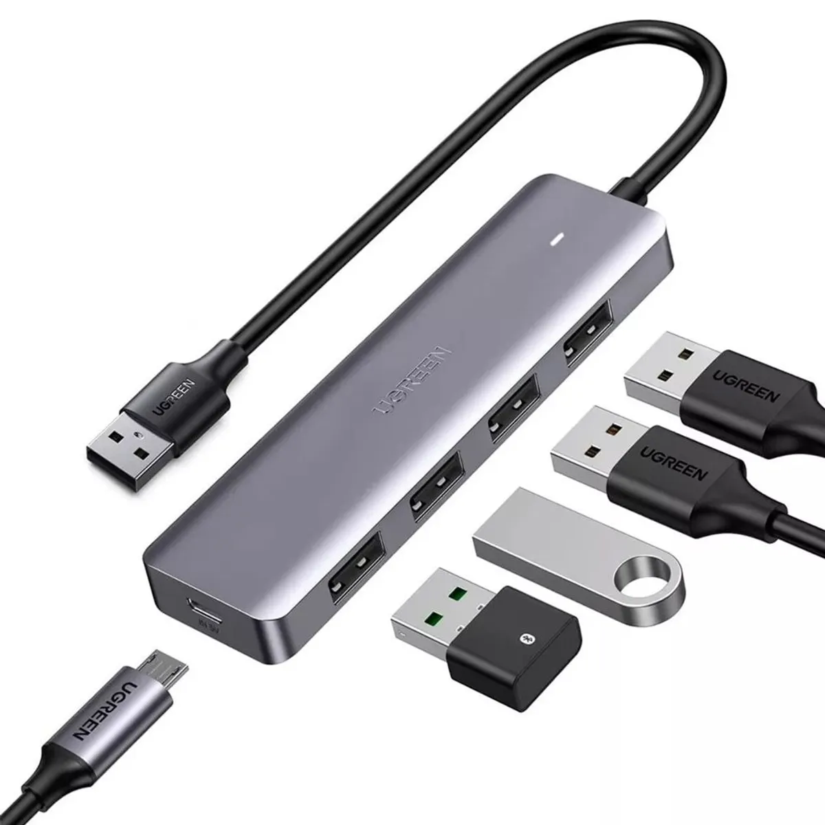 UGREEN - USB 3.0 Hub 4 Puertos 4 en 4 USB 3.0 UGREEN carga usb 5 Gbps