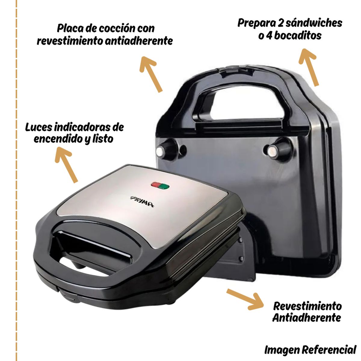 PRIMA - Sandwichera Prima Maker 2 panes SW-207