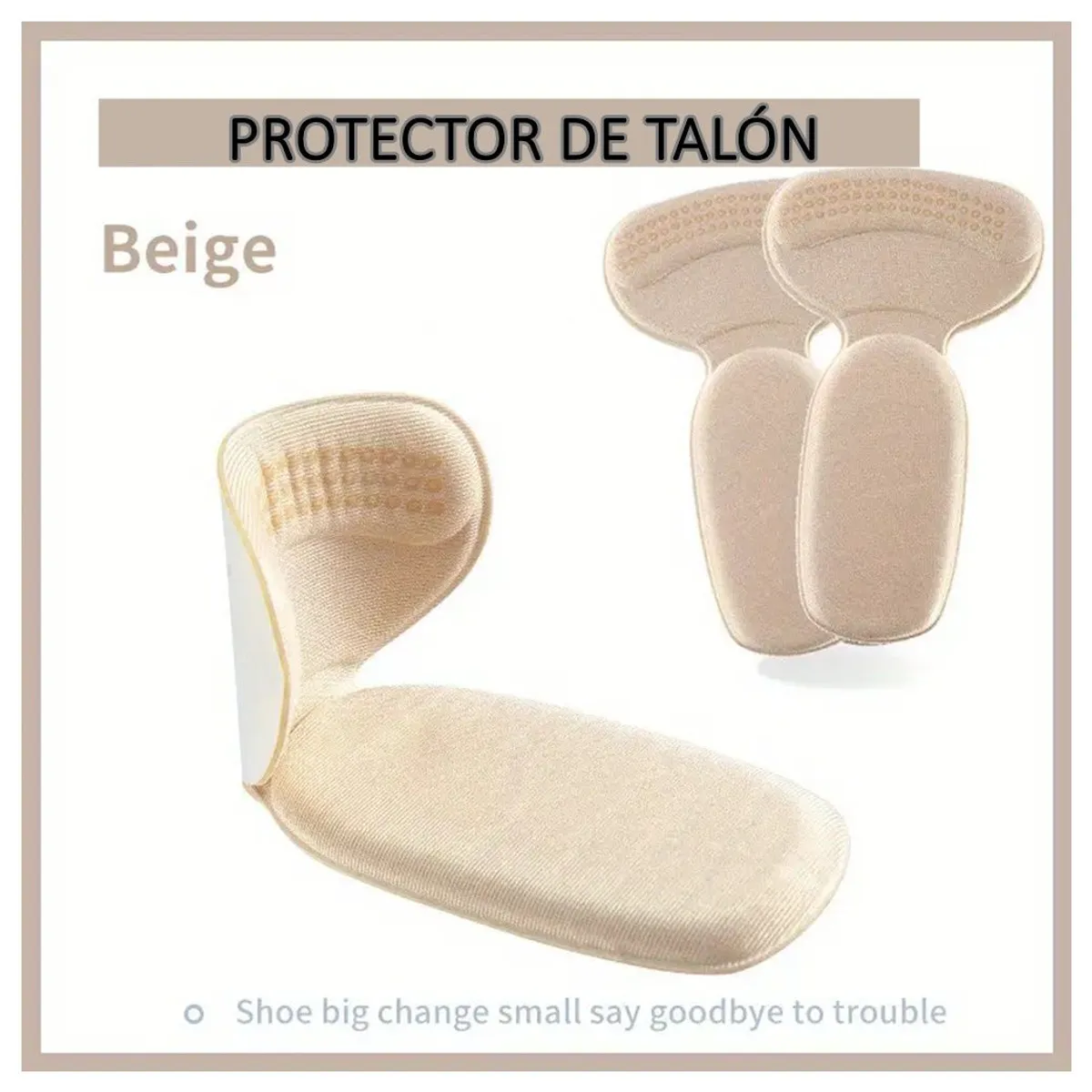 GENERICO - Plantilla con Soporte Talón Adhesivo Antideslizante Forma T