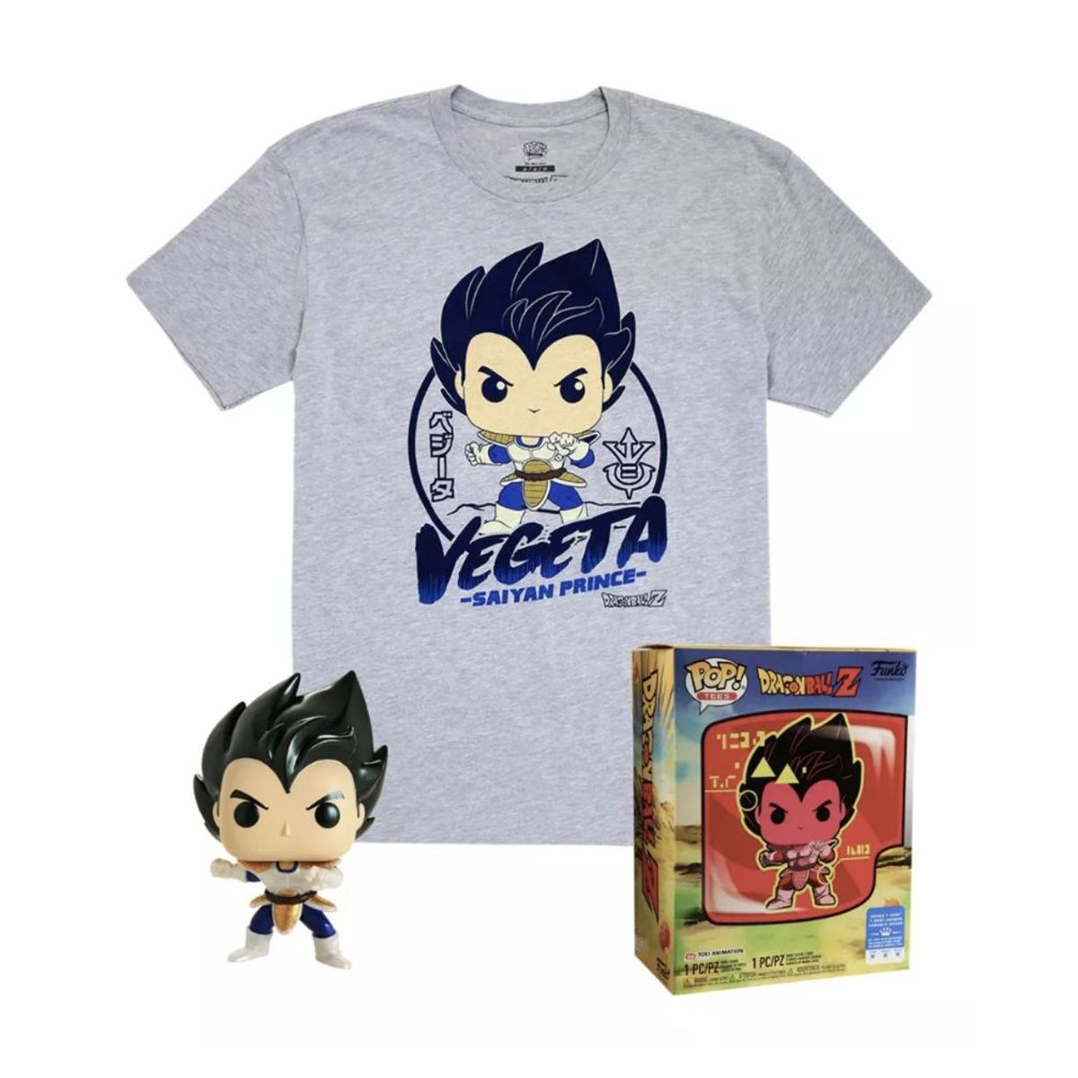 FUNKO - Vegeta Metallic Funko Pop 614 + Polo (L) Dragon Ball Z