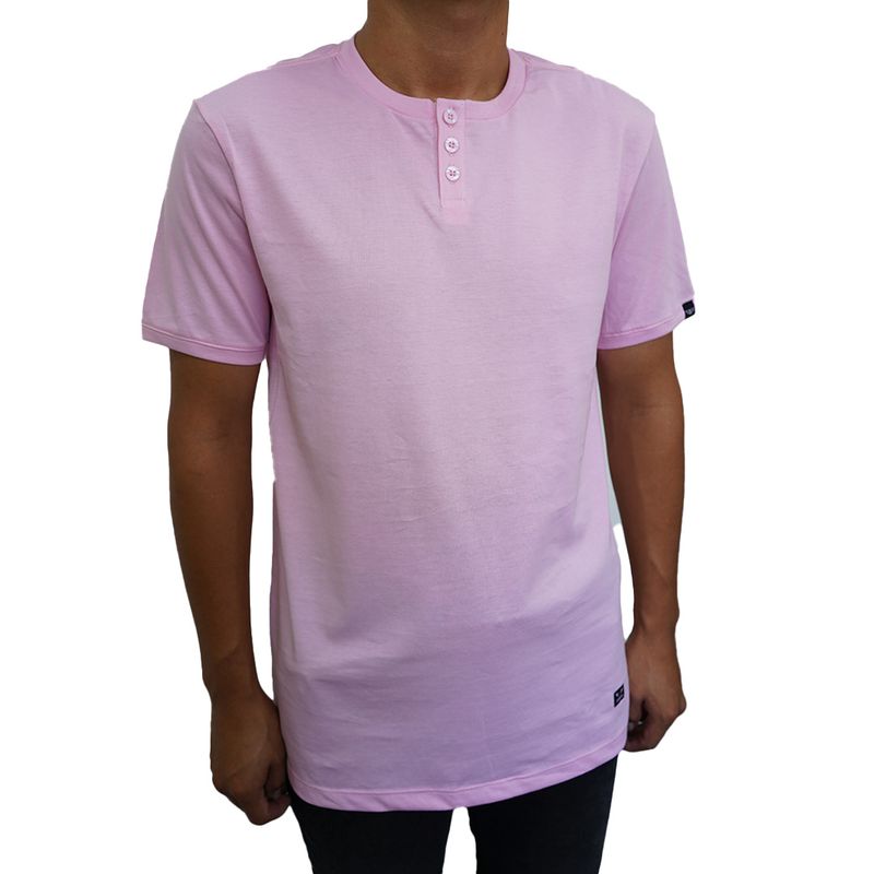 JUSTO - POLO PARA HOMBRE ROSADO HENLEY BOTONES