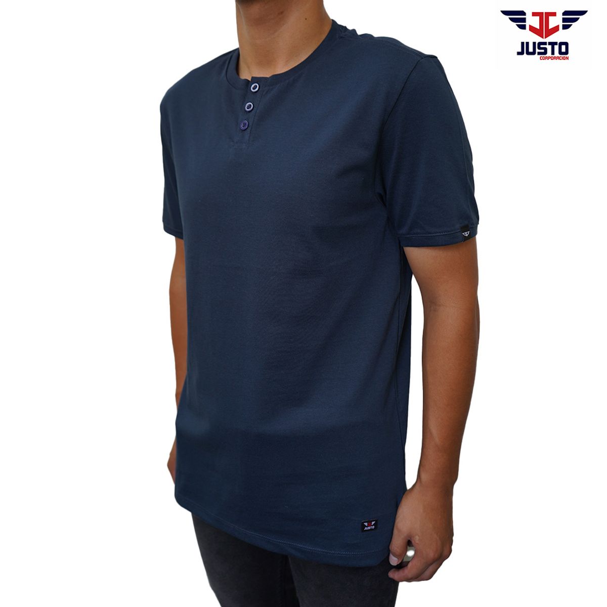 JUSTO - POLO PARA HOMBRE ACERO HENLEY BOTONES