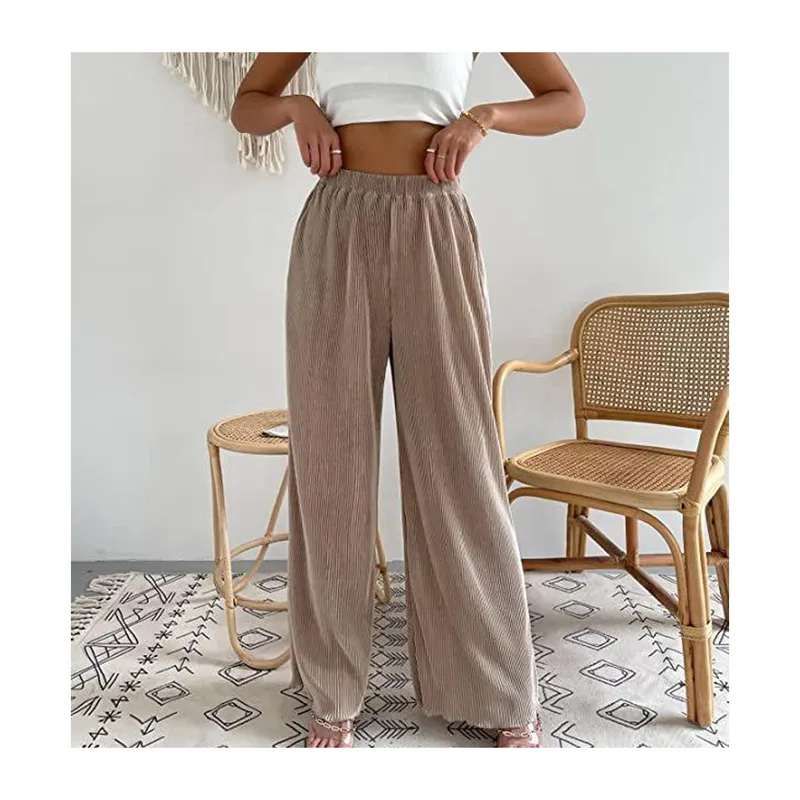 42AROZINA - Pantalones anchos drapeados plisados ​​casuales sueltos para mujer