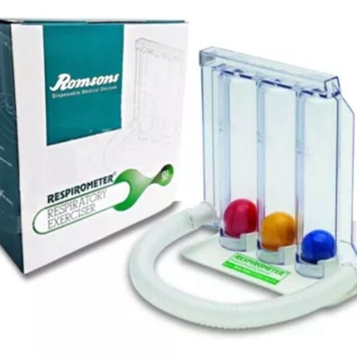 GENERICO - RESPIRÓMETRO DE 3 BOLAS ROMSONS ESPIROMETRO EJERCICIOS DE RESPIRACION