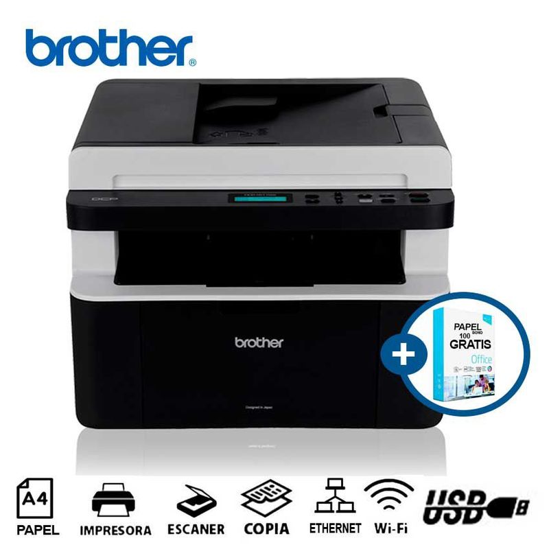 BROTHER - Impresora BROTHER DCP1617NW Multifuncional Láser  Ethernet WIFI ADF