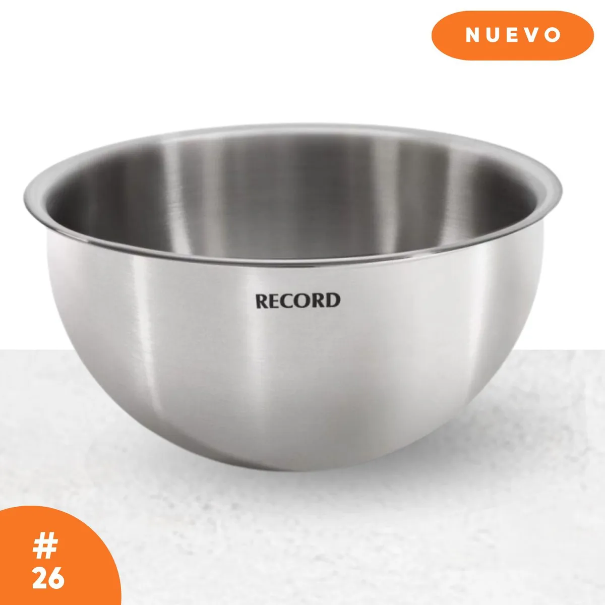 RECORD - Bowl Cónico Acero Inoxidable N°26