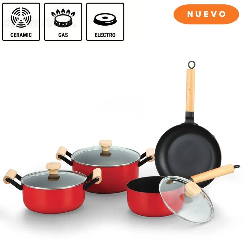 RECORD - Juego de ollas Ruby Antiadherente 7pz