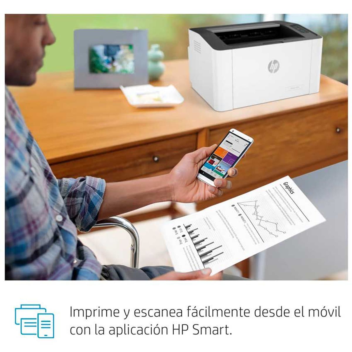 HP - Impresora Laser Monocromática HP 107W Wireless 4ZB78A