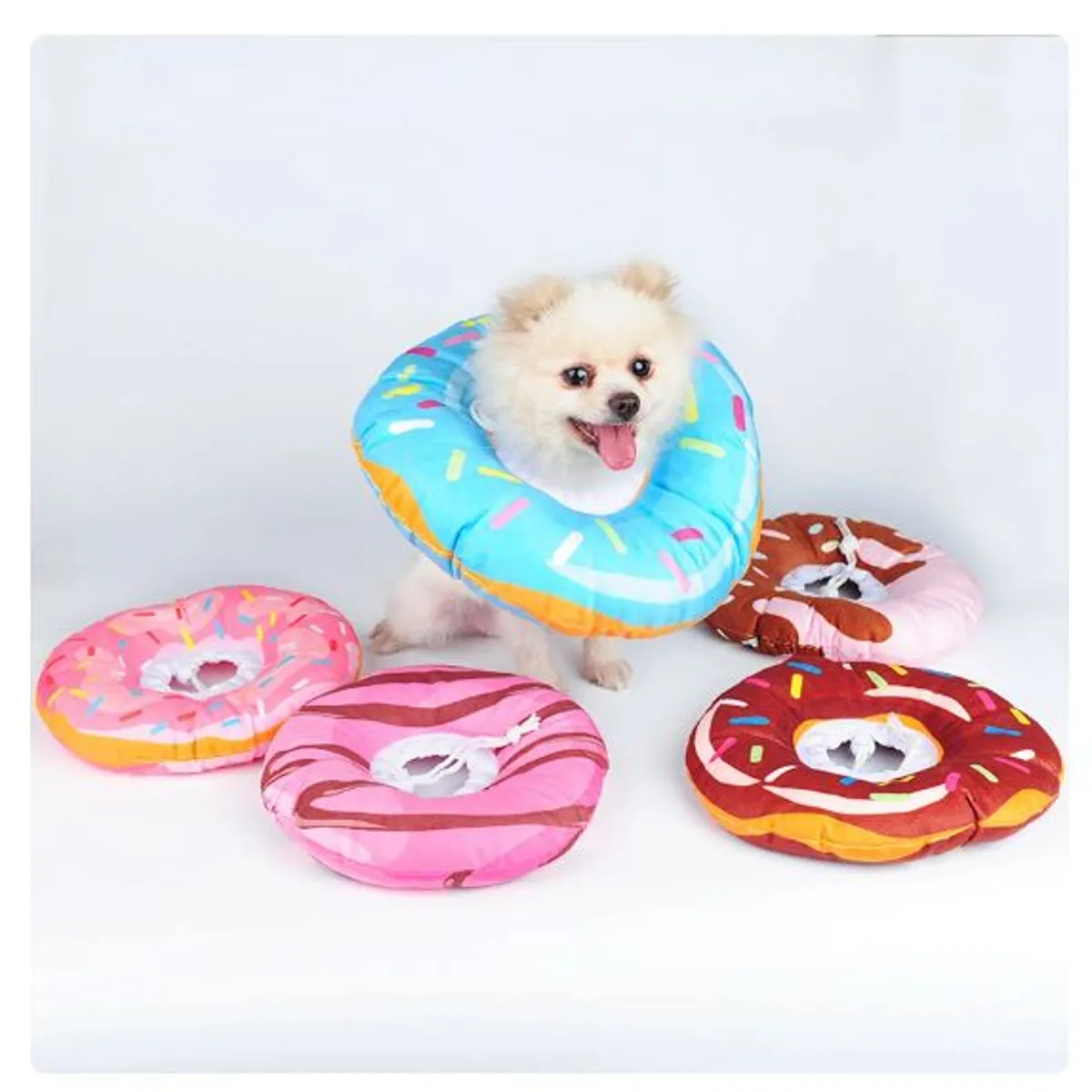 QUE PATAS PET SHOP - Collarín Isabelino Donut Talla S Marrón