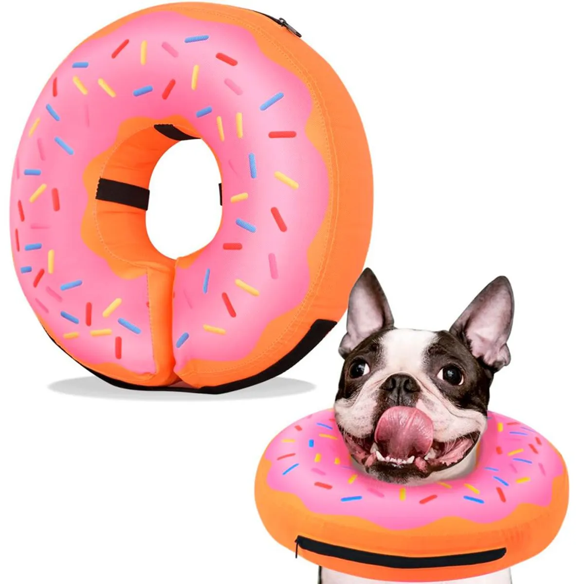 QUE PATAS PET SHOP - Collarín Donut Talla XL Rosado