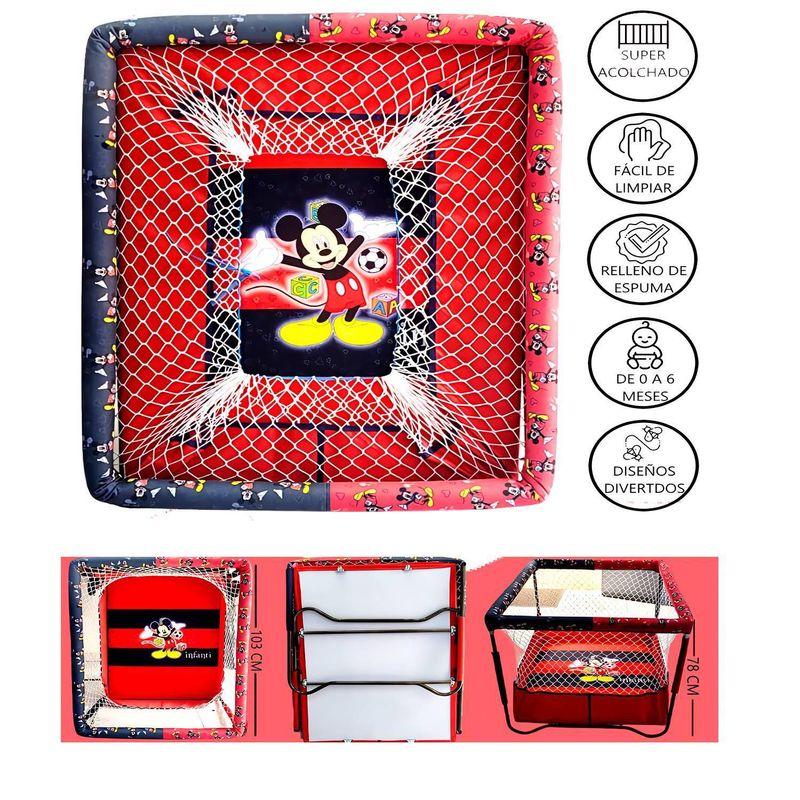 GENERICO - Corral para Bebes Acolchado DREAM NEW Rojo