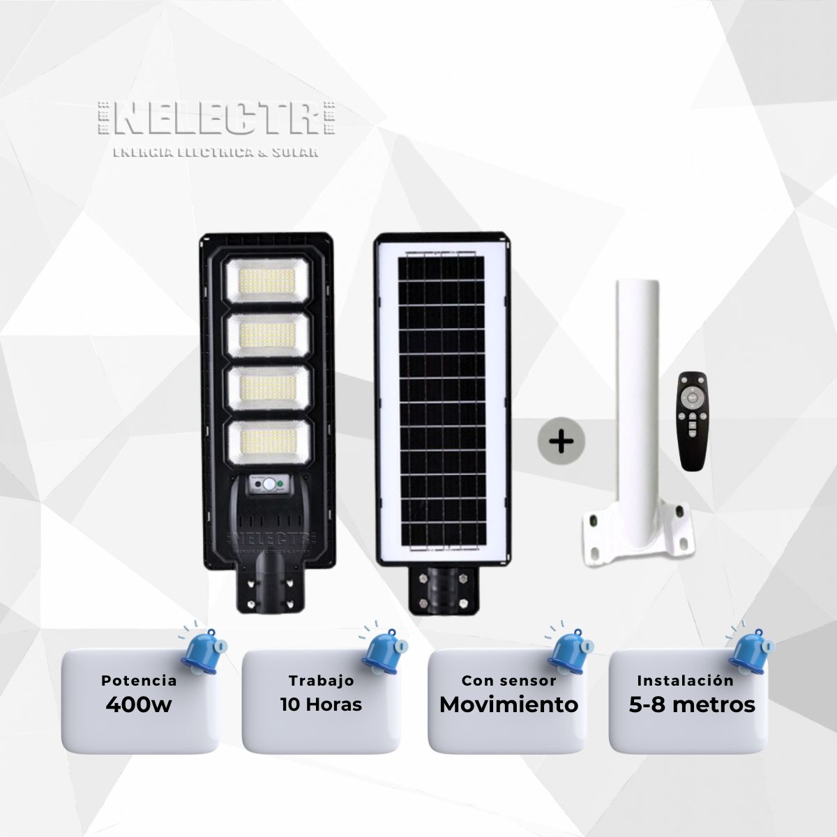 GENERICO - Pastoral Solar 400w con tubo soporte