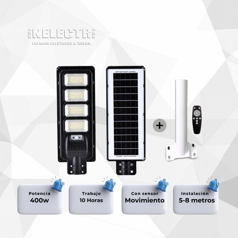 GENERICO - Pastoral Solar 400w con tubo soporte