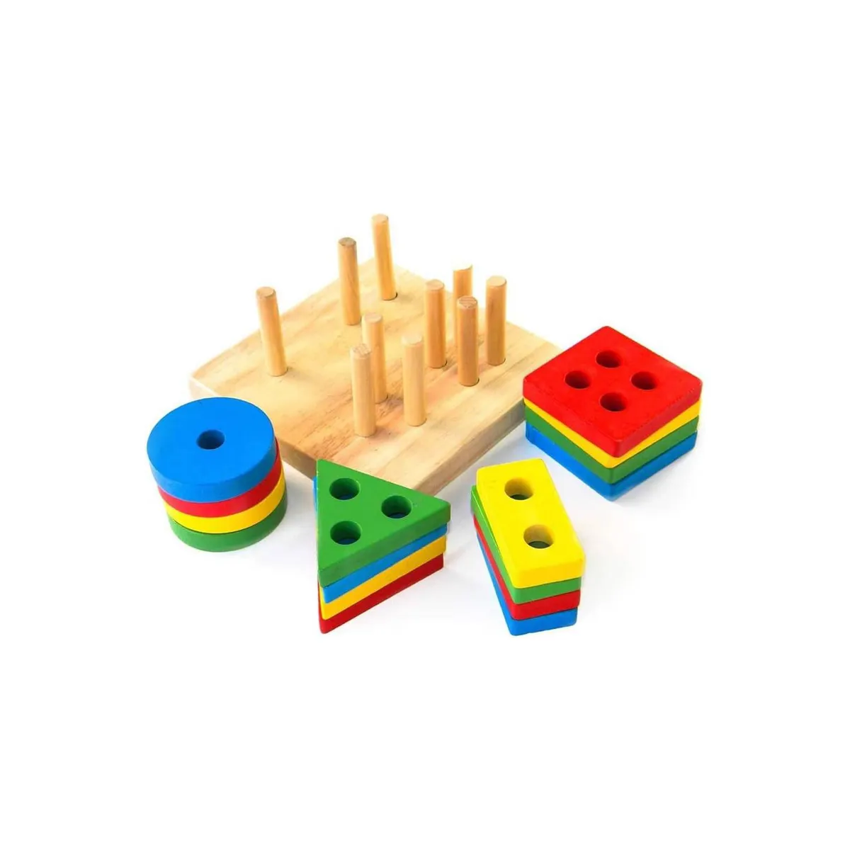 GENERICO - Juego Didáctico de Encaje de 4 Figuras Geométricas