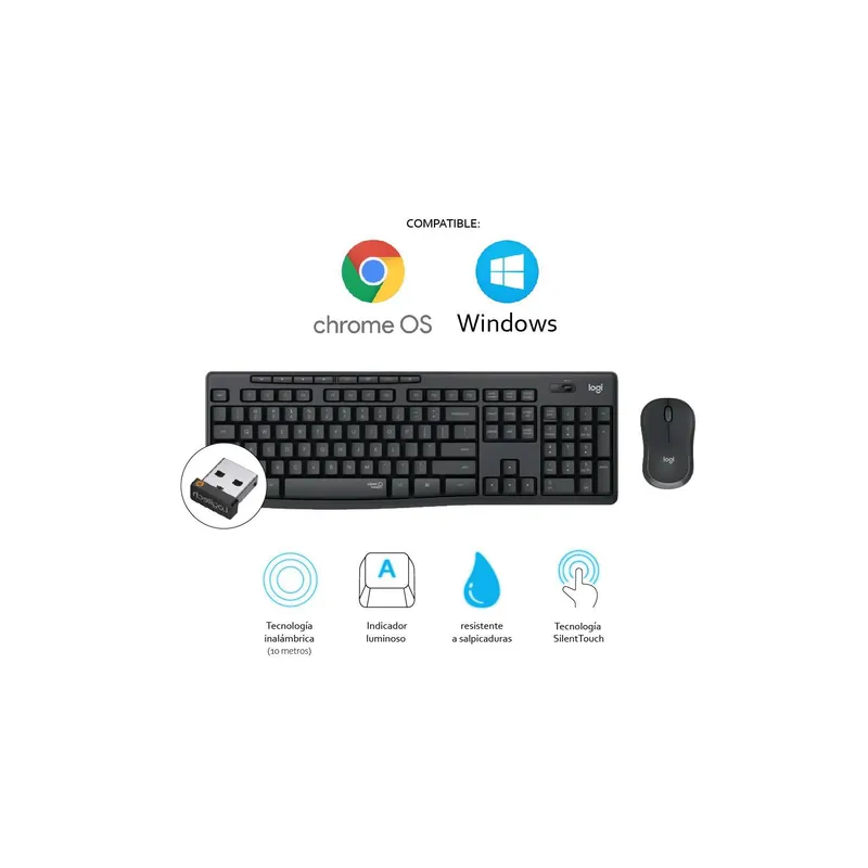 LOGITECH - Kit Teclado Y Mouse Logitech MK295 Inalámbrico