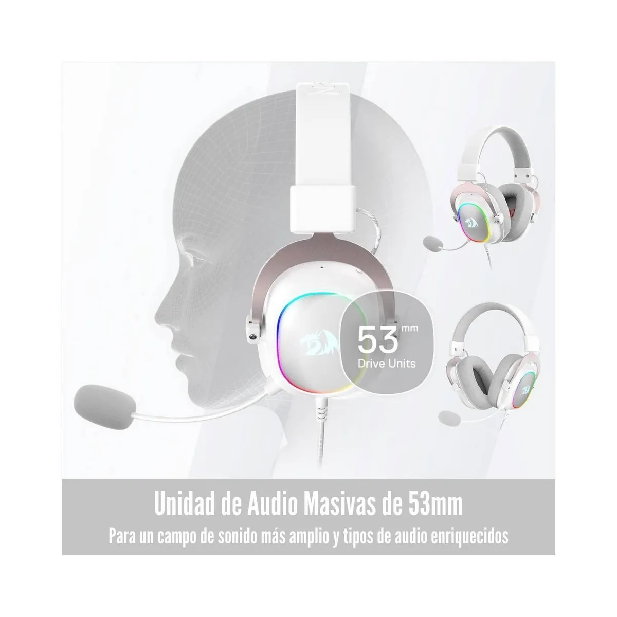 REDRAGON - Redragon - Audífono Zeus X H510 RGB Sonido 7.1 White