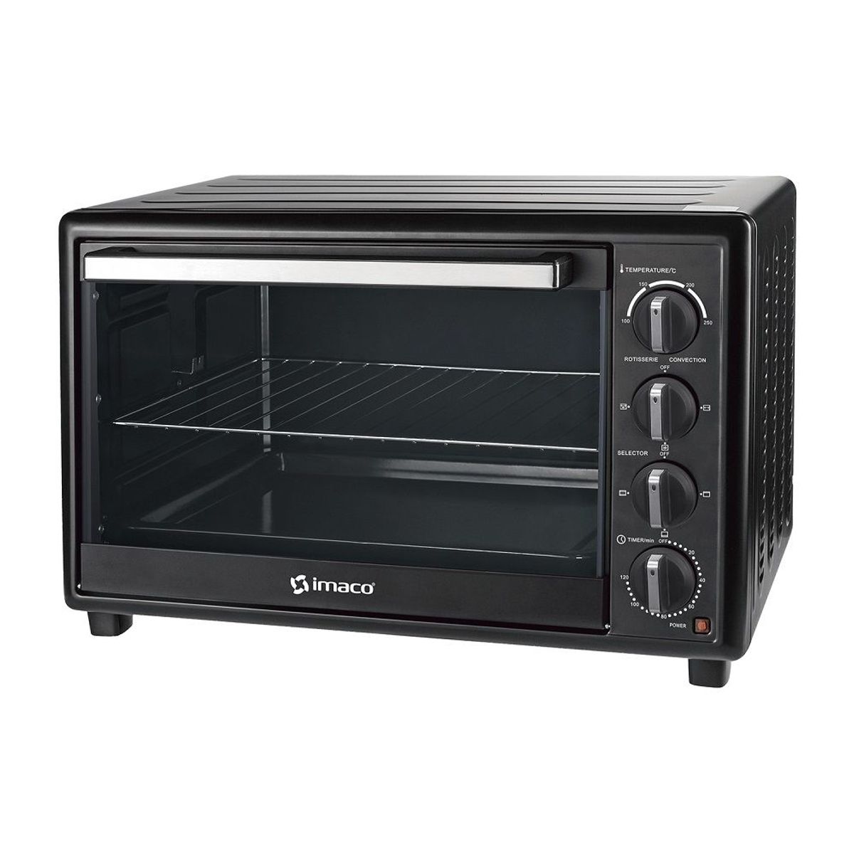 Imaco - Horno Eléctrico Negro 46L Rosticero Imaco  HEB 46R