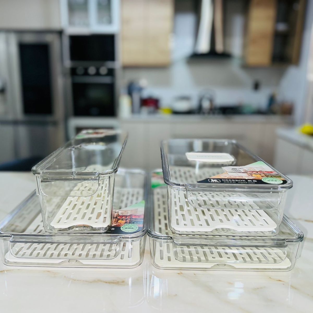 GENERICO - SET DE CONTENEDORES ACRILICOS PARA REFRIGERADOR