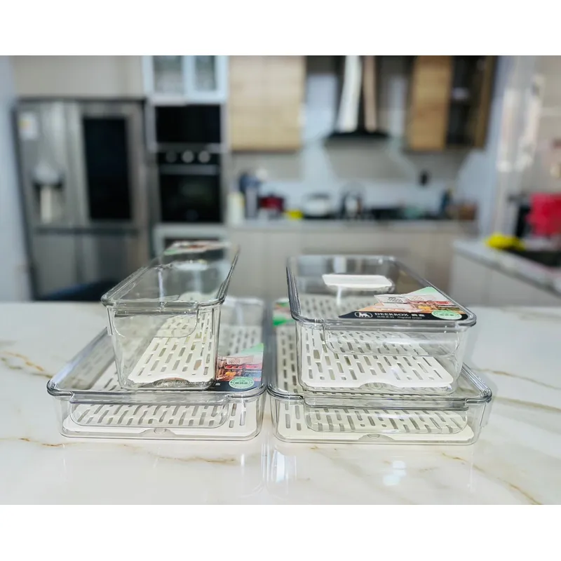 GENERICO - SET DE CONTENEDORES ACRILICOS PARA REFRIGERADOR