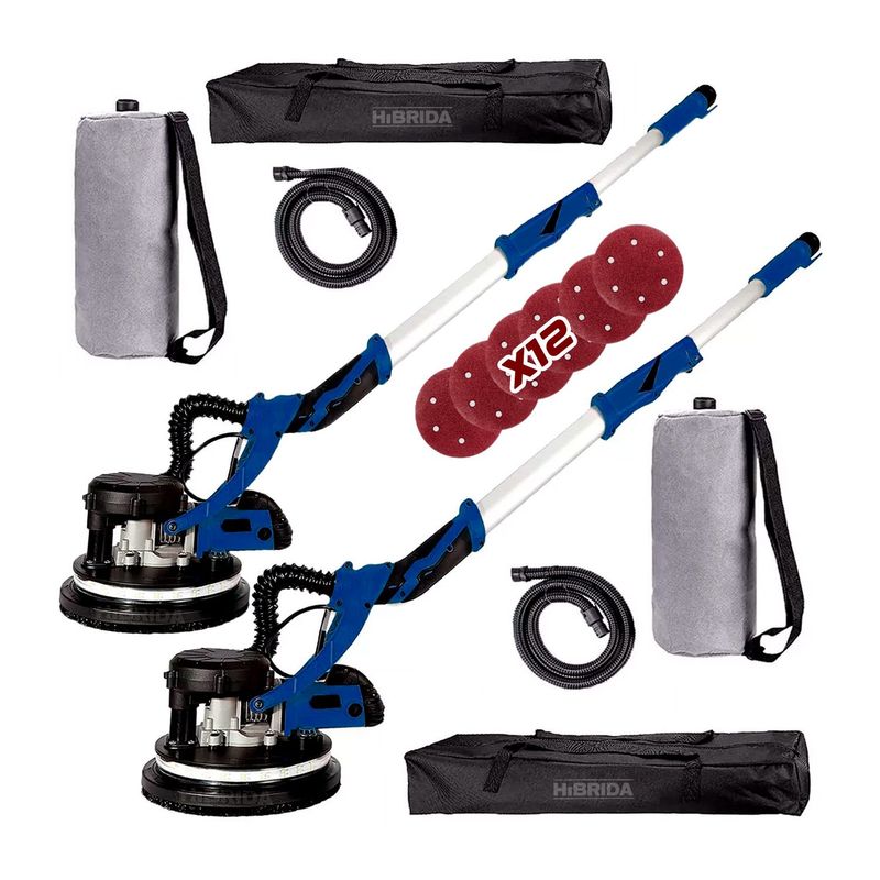 XTD - LIJADORA DE PARED X2 DRYWALL TECHO ASPIRA LUZ LED PINTURA - COMBO