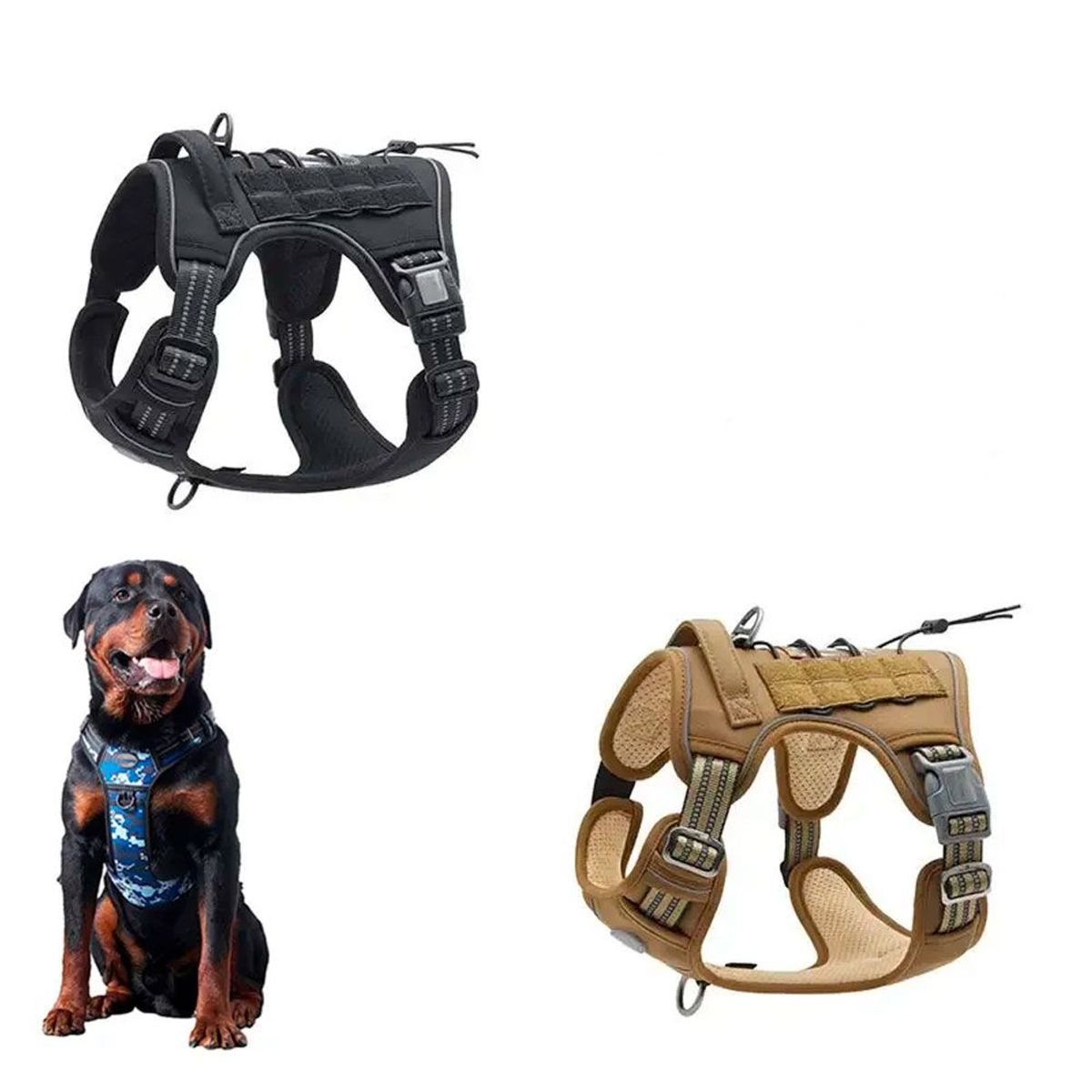 QUE PATAS PET SHOP - Arnés Táctico Talla L Negro