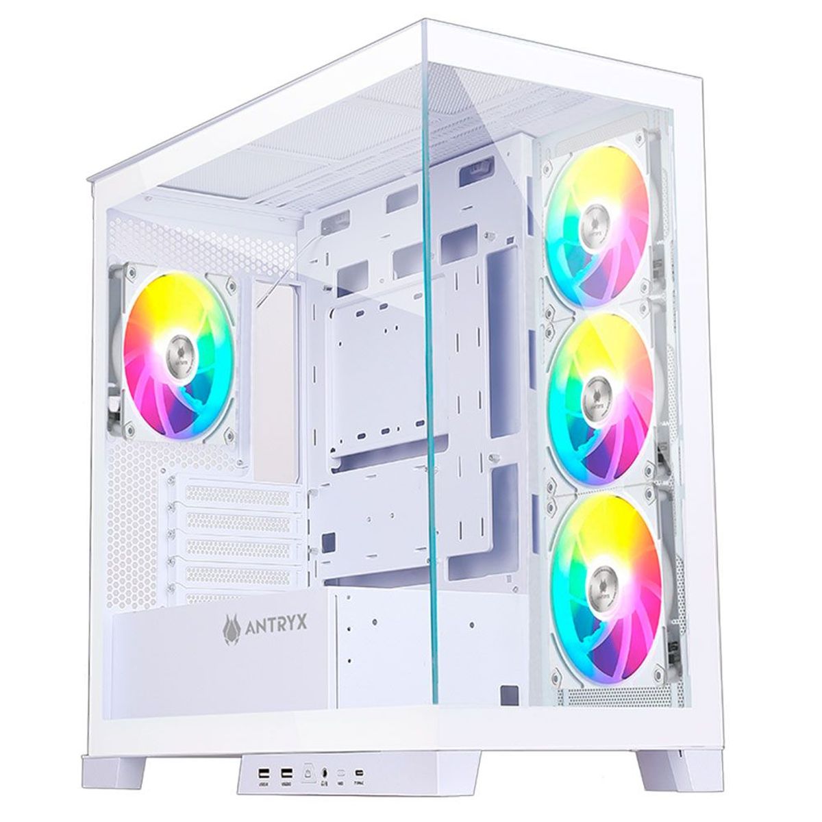 ANTRYX - Case ANTRYX FX 950 WHITE, 2 Vidrio Templado, Argb Fan X4, USB TIPO-C