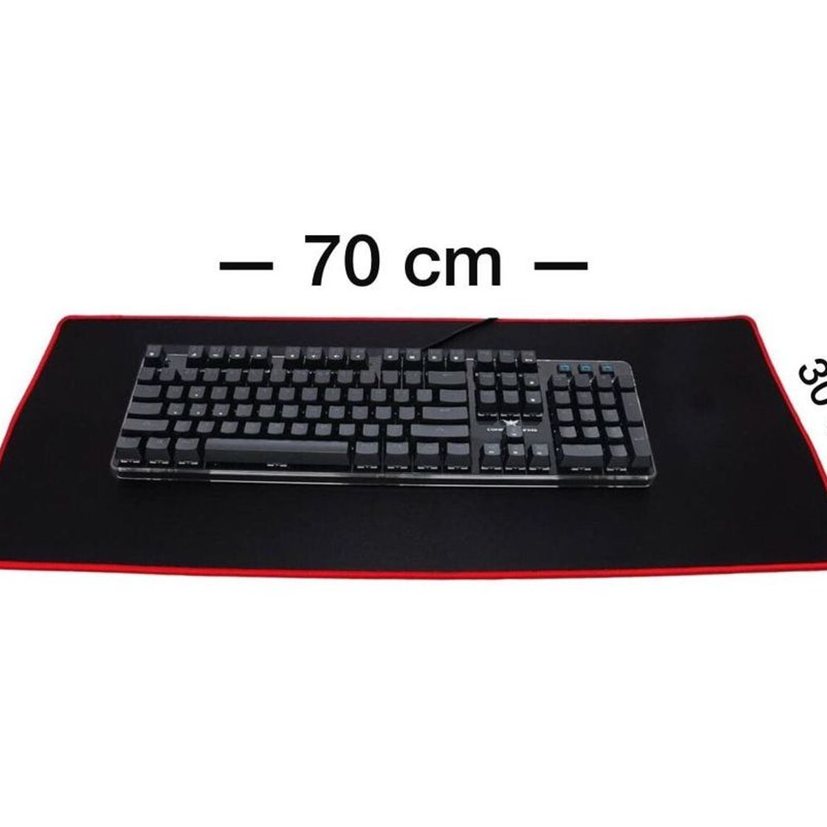 GENERICO - PAD MOUSE GAMER IMPERMEABLE ANTIDESLIZANTE 70X30 CM BORDE COSIDO ROJO