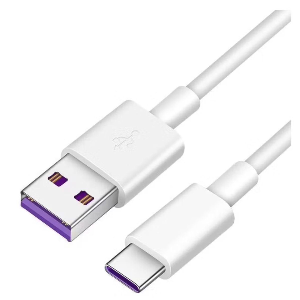 GENERICO - Cable Carga Rapida 5A USB a USB C Blanco de