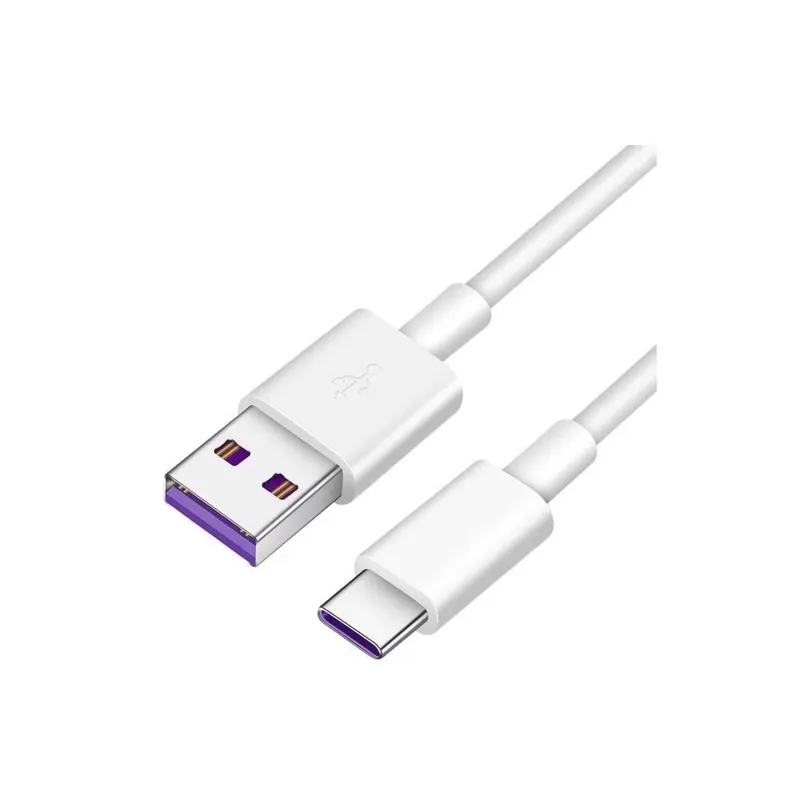 GENERICO - Cable Carga Rapida 5A USB a USB C Blanco de