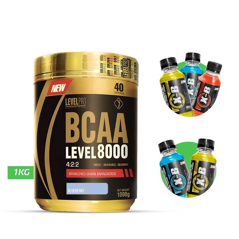 LEVEL PRO - BCAA LEVEL 8000 1KG LEVEL PRO Blueberry + REGALOS