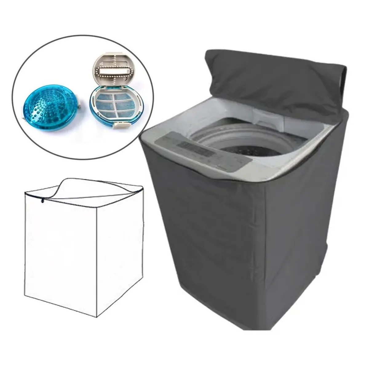 GENERICO - Funda de Lavadora 10-15 Kg Aleatorio +Filtro LG