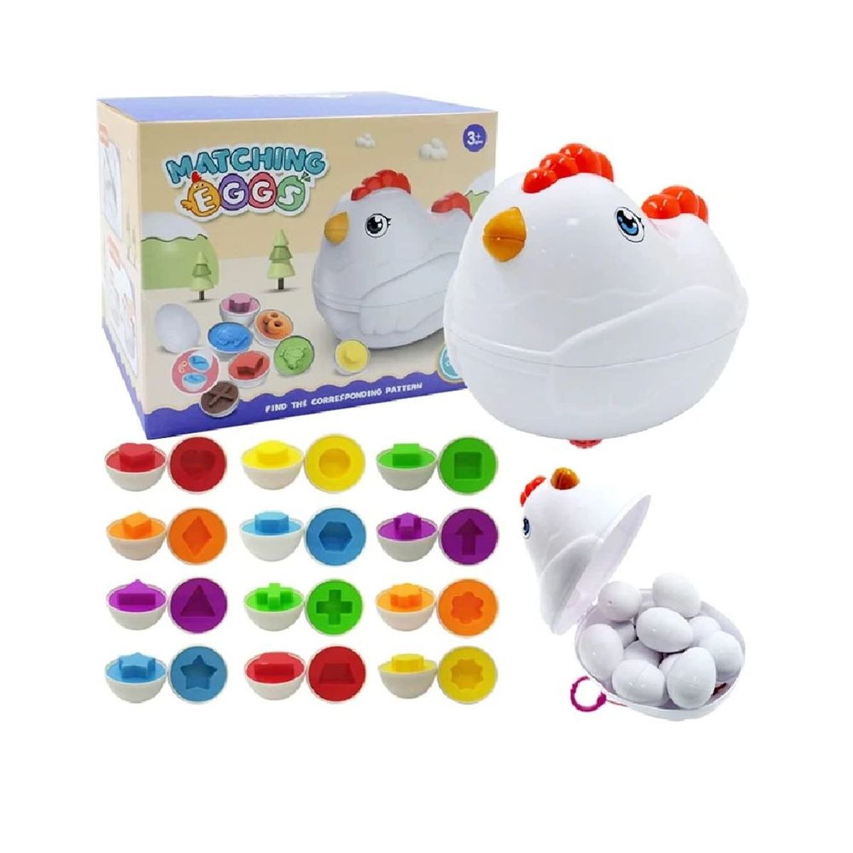 GENERICO - Juguete Educativo Gallina Con Huevos Para Encajar