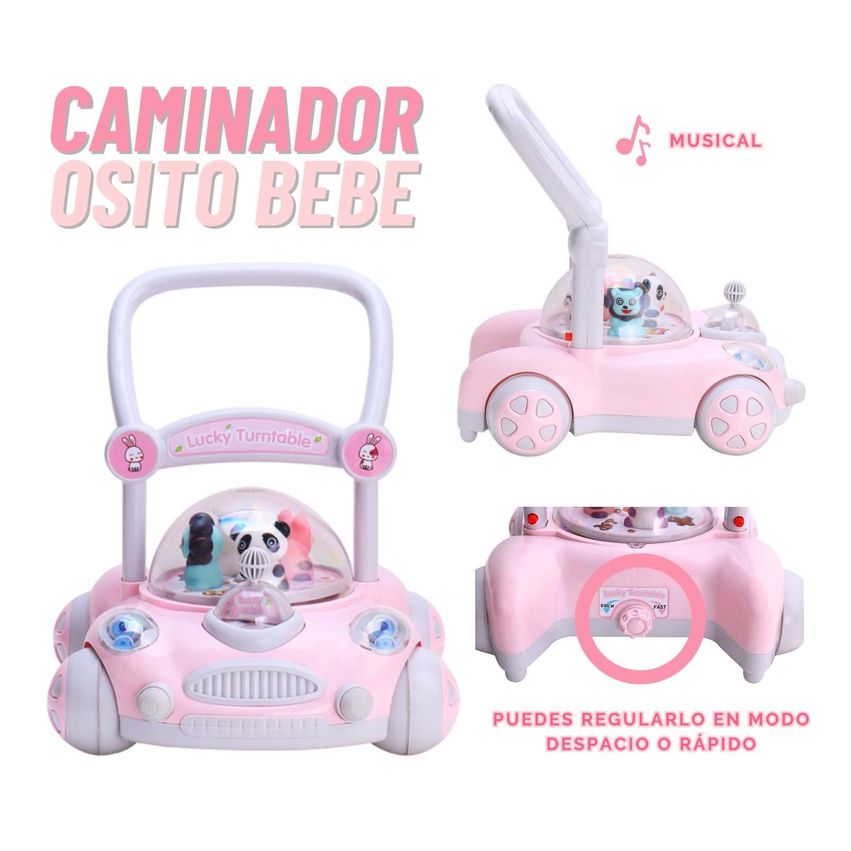 GENERICO - Andador caminador musical bebe osito